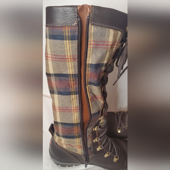 PAJAR -size 40/10-plaid boots -fur lined-fabric and leather-zipperup-laceup - Picture 15 of 15